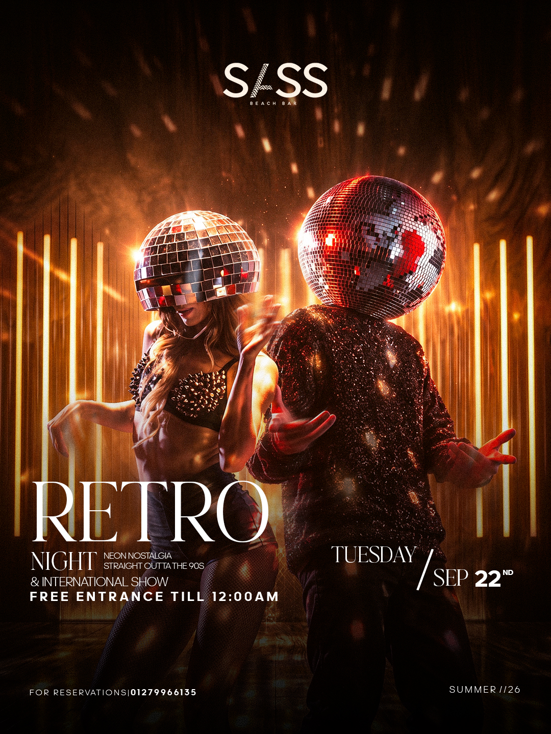 TUESDAY 22 SEP | RETRO NIGHT + INTERNATIONAL SHOW ( FREE ENTRANCE TILL 12 AM )